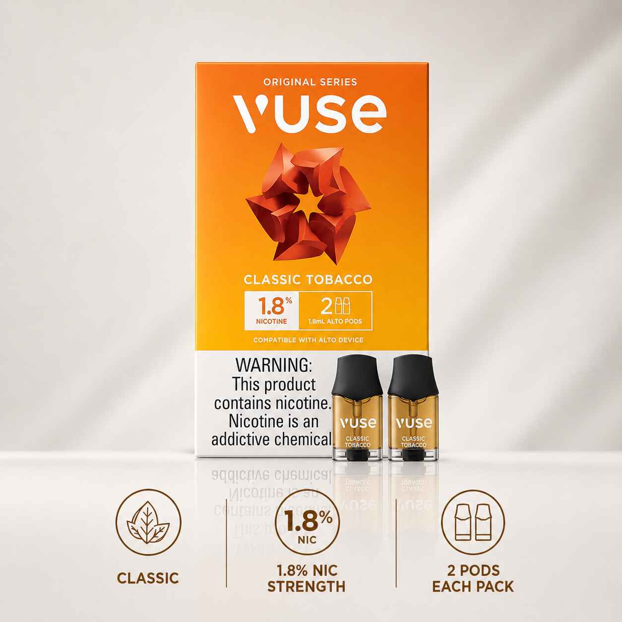 Vuse Alto Classic Tobacco 1.8% 2 Pods - 5pk