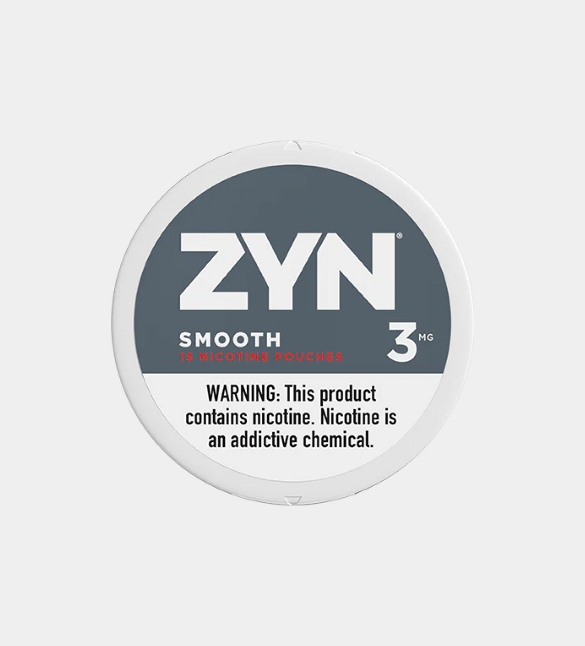 ZYN Smooth 3MG nicotine pouches, 15 pouches per can