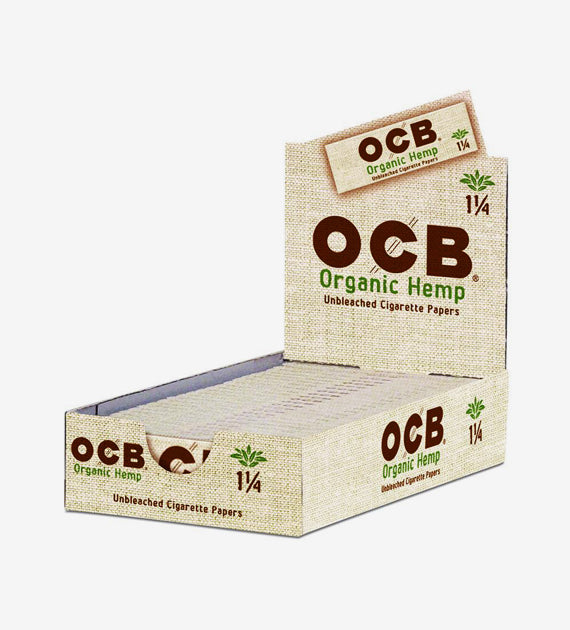 OCB Organic Hemp Unbleached Rolling Papers 1 1/4 Unflavored, Pack of 24