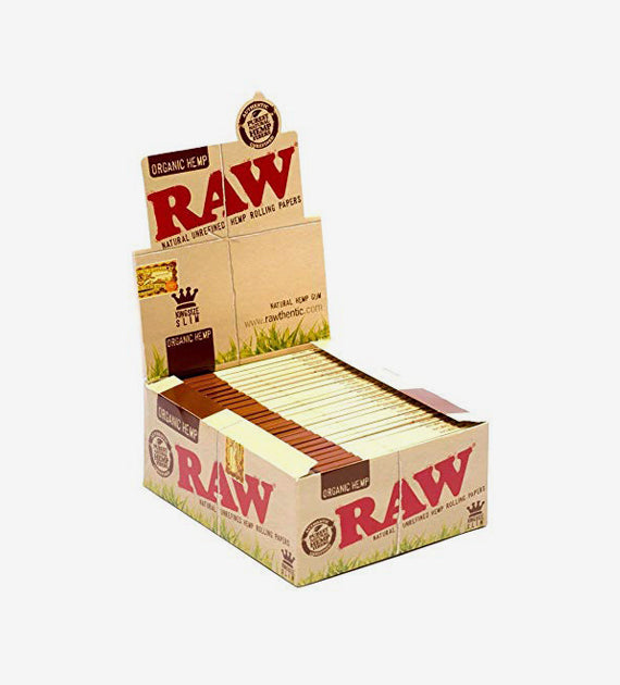 Raw Organic Hemp King Size Slim Rolling Papers, 50 packs