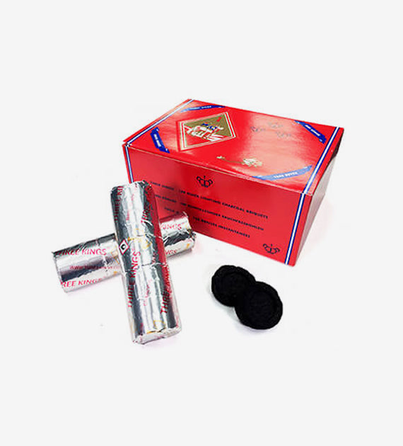 3 Kings 40mm Charcoal - 10 Rolls hookah charcoal