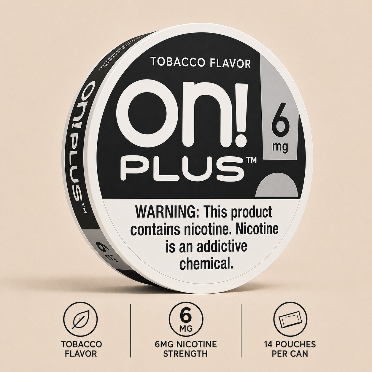 On! Plus Tobacco Nicotine Pouches 6mg