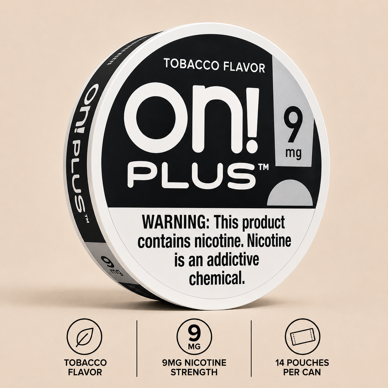 On! Plus Tobacco Nicotine Pouches 9mg
