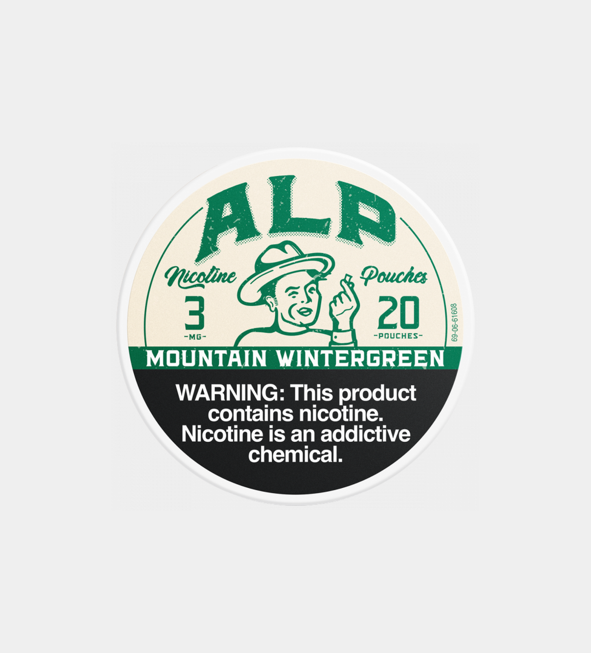 ALP Mountain Wintergreen 3MG nicotine pouches, 5-count pack