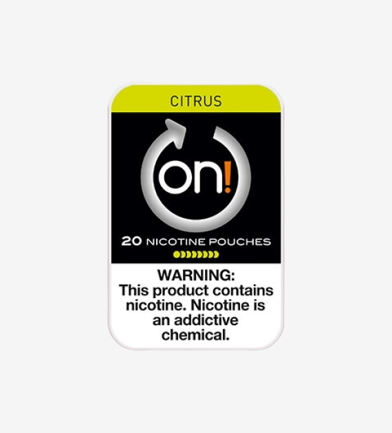 ON! Citrus 2mg nicotine pouches, 5-count pack