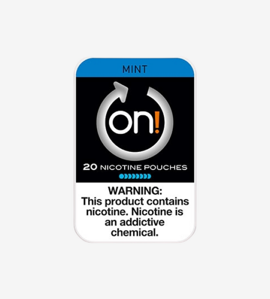 ON! Mint 2mg nicotine pouches, 5-count pack