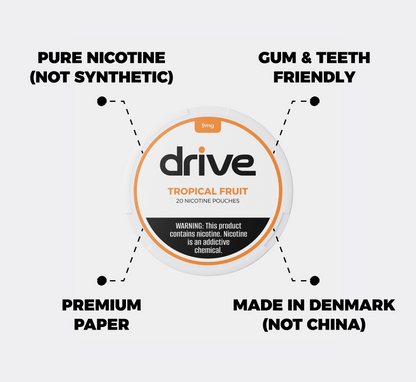 Drive Nicotine Pouch Tropical Fruit 9MG - 5 Count