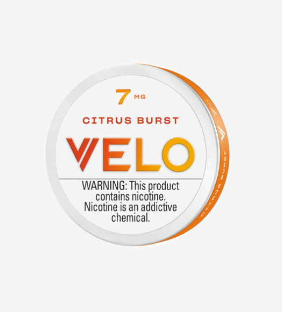 VELO Citrus Burst 7mg nicotine pouches, 5-count pack