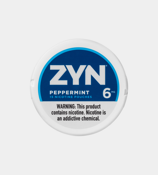 ZYN Peppermint 6MG nicotine pouches, 15 pouches per can