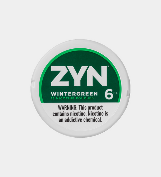 ZYN Wintergreen 6MG nicotine pouches, 15 pouches per can