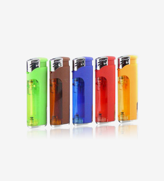 5 Flag Lighter with LED Light Assorted Colors, 50 Count box