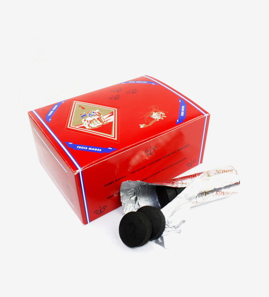 3 Kings 33mm Charcoal - 1 Roll/10 Pieces hookah charcoal
