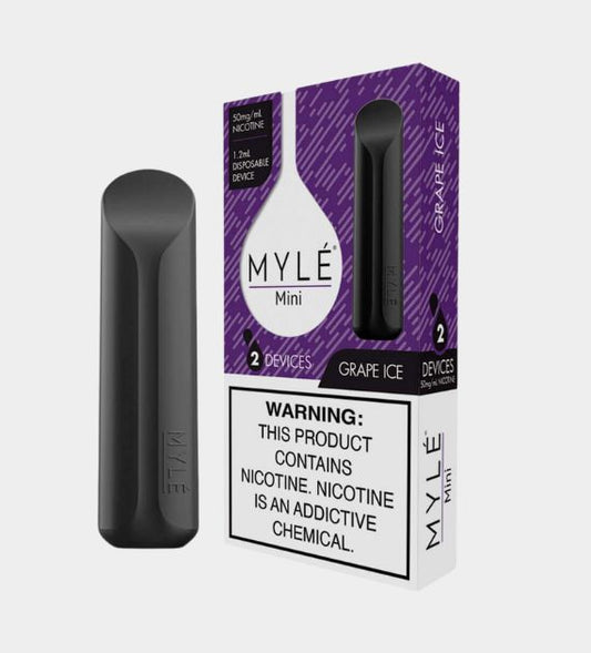 MYLE Mini - Grape Ice disposable vape - 10 Count Box