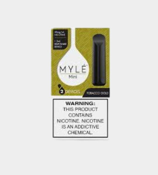 MYLE Mini - Tobacco Gold disposable vape - 10 Count Box