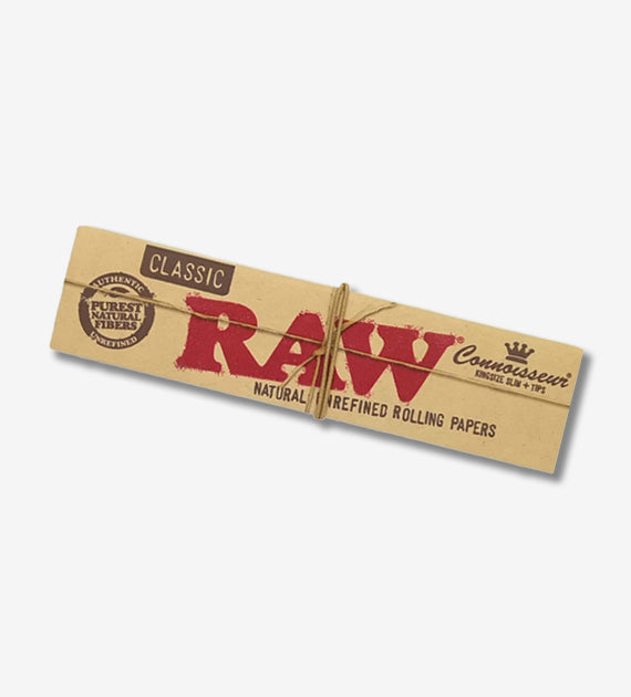 RAW Classic Connoisseur king size slim rolling papers with tips